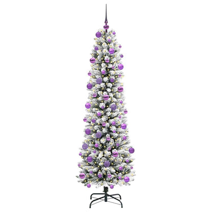 Konstgjord julgran Vit 210 cm PVC och Metall och Plast