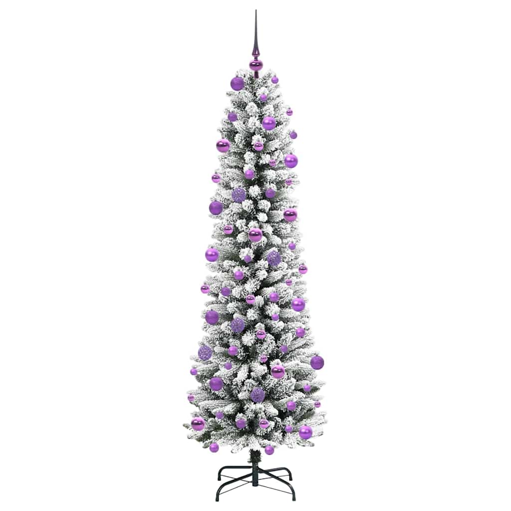 Konstgjord julgran Vit 210 cm PVC och Metall och Plast