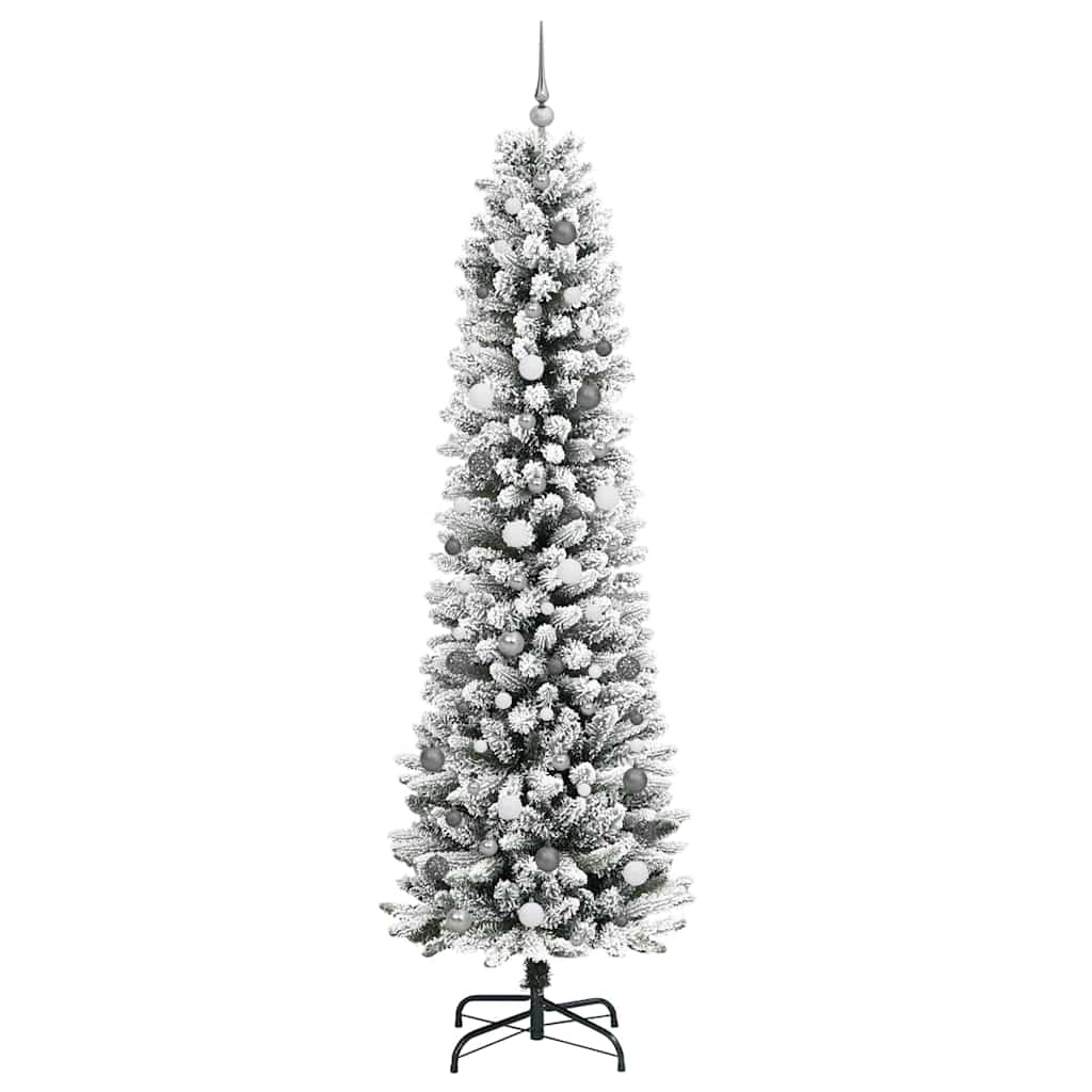 Konstgjord julgran Vit 240 cm PVC och Metall och Plast