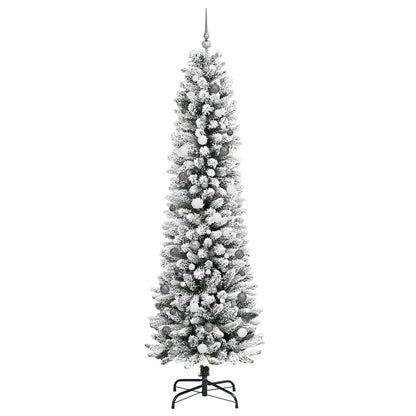 Konstgjord julgran Vit 240 cm PVC och Metall och Plast