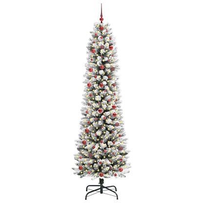 Konstgjord julgran Vit 240 cm PVC och Metall och Plast