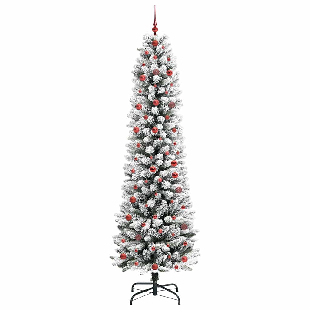 Konstgjord julgran Vit 240 cm PVC och Metall och Plast