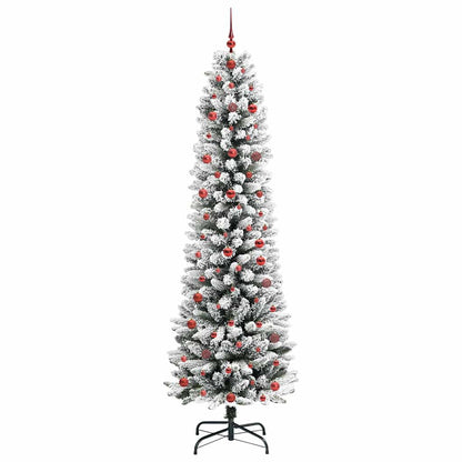 Konstgjord julgran Vit 240 cm PVC och Metall och Plast