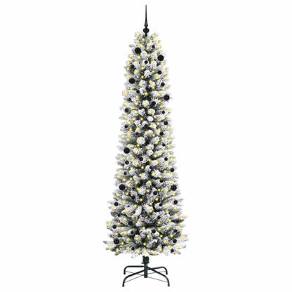 Konstgjord julgran Vit 240 cm PVC och Metall och Plast