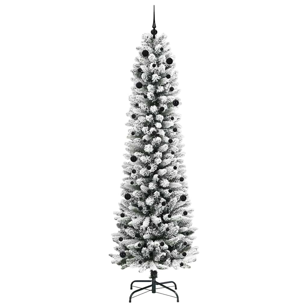 Konstgjord julgran Vit 240 cm PVC och Metall och Plast