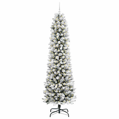 Konstgjord julgran Vit 240 cm PVC och Metall och Plast
