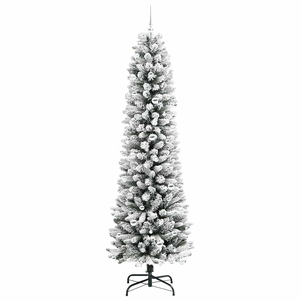 Konstgjord julgran Vit 240 cm PVC och Metall och Plast
