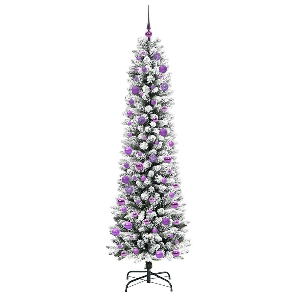 Konstgjord julgran Vit 240 cm PVC och Metall och Plast