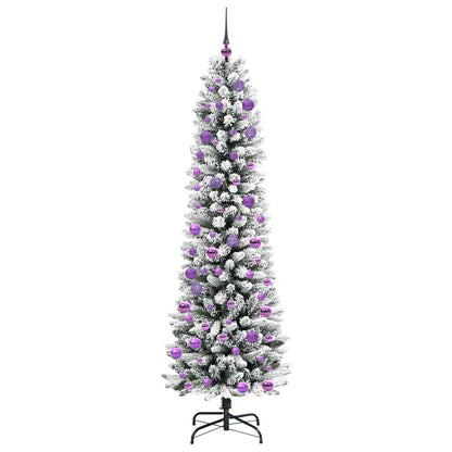 Konstgjord julgran Vit 240 cm PVC och Metall och Plast