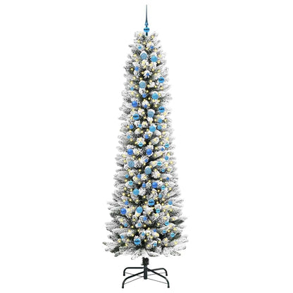 Konstgjord julgran Vit 240 cm PVC och Metall och Plast