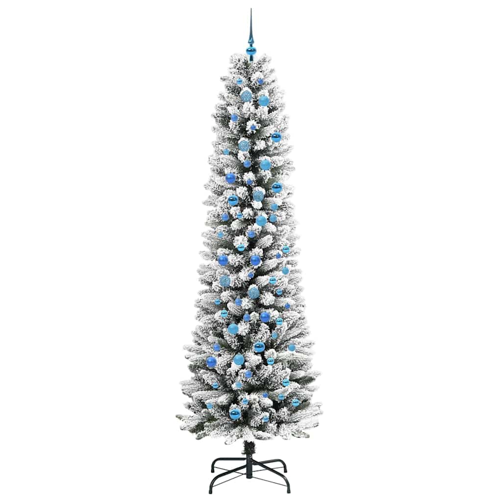 Konstgjord julgran Vit 240 cm PVC och Metall och Plast