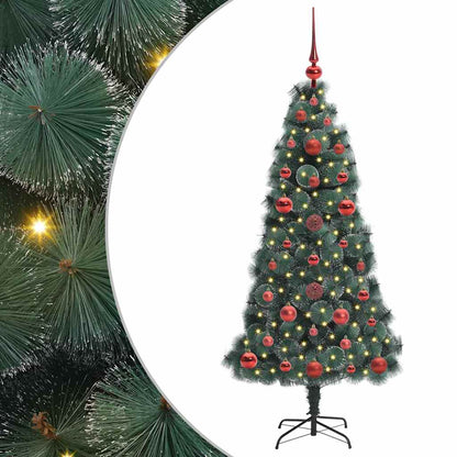Konstgjord Förbelyst Julgran med Bollsats Grön 120 cm PET