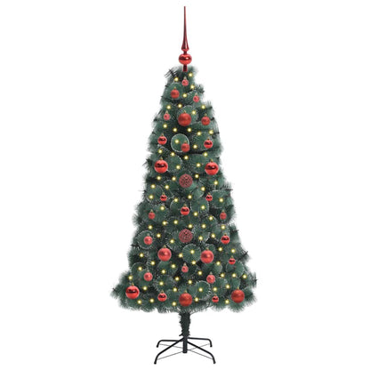 Konstgjord Förbelyst Julgran med Bollsats Grön 120 cm PET