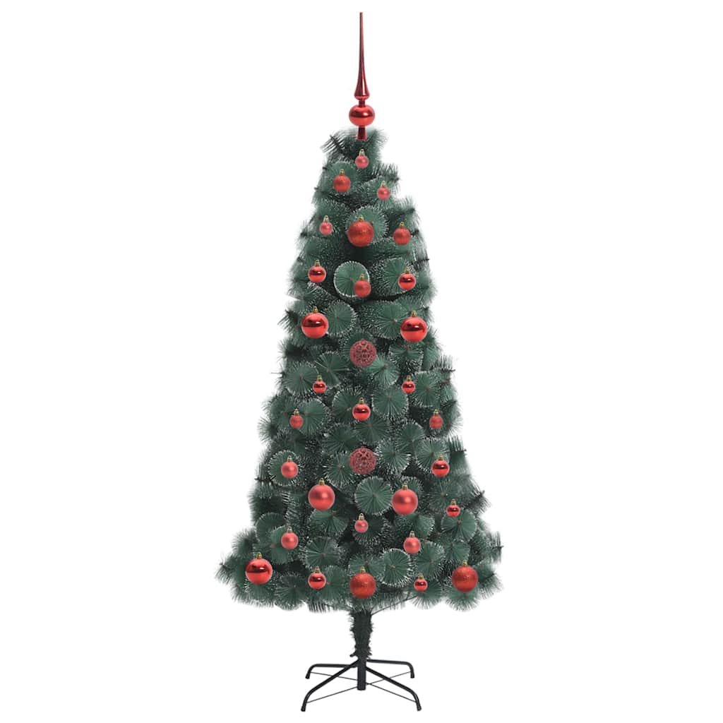 Konstgjord Förbelyst Julgran med Bollsats Grön 120 cm PET