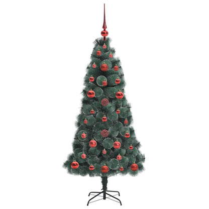 Konstgjord Förbelyst Julgran med Bollsats Grön 120 cm PET