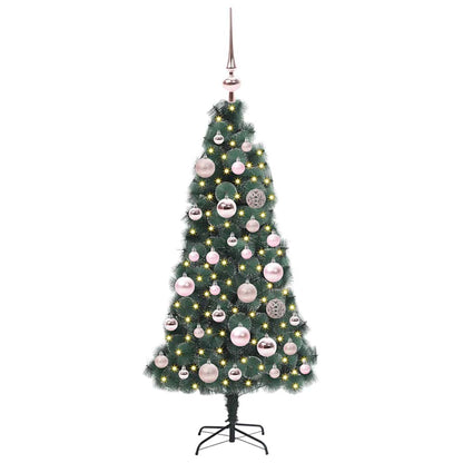 Konstgjord Förbelyst Julgran med Kula Set Grön 120 cm PET