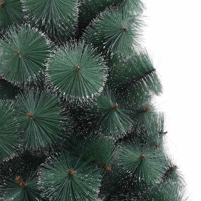 Kunstig förbelyst julgran med bollar Grön 150 cm PET