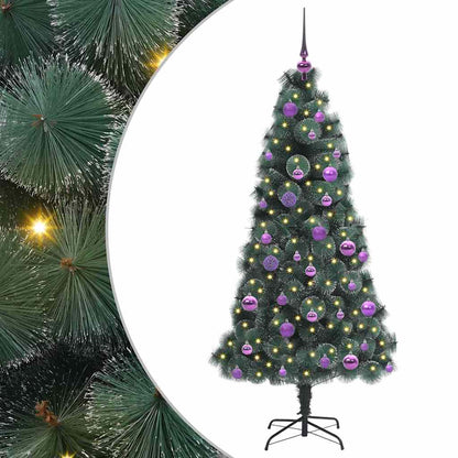 Konstgjord Förbelyst Julgran med Kulset Grön 150 cm PET