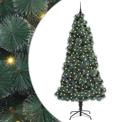 Konstgjord förbelyst julgran med bollsats Grön 240 cm PET