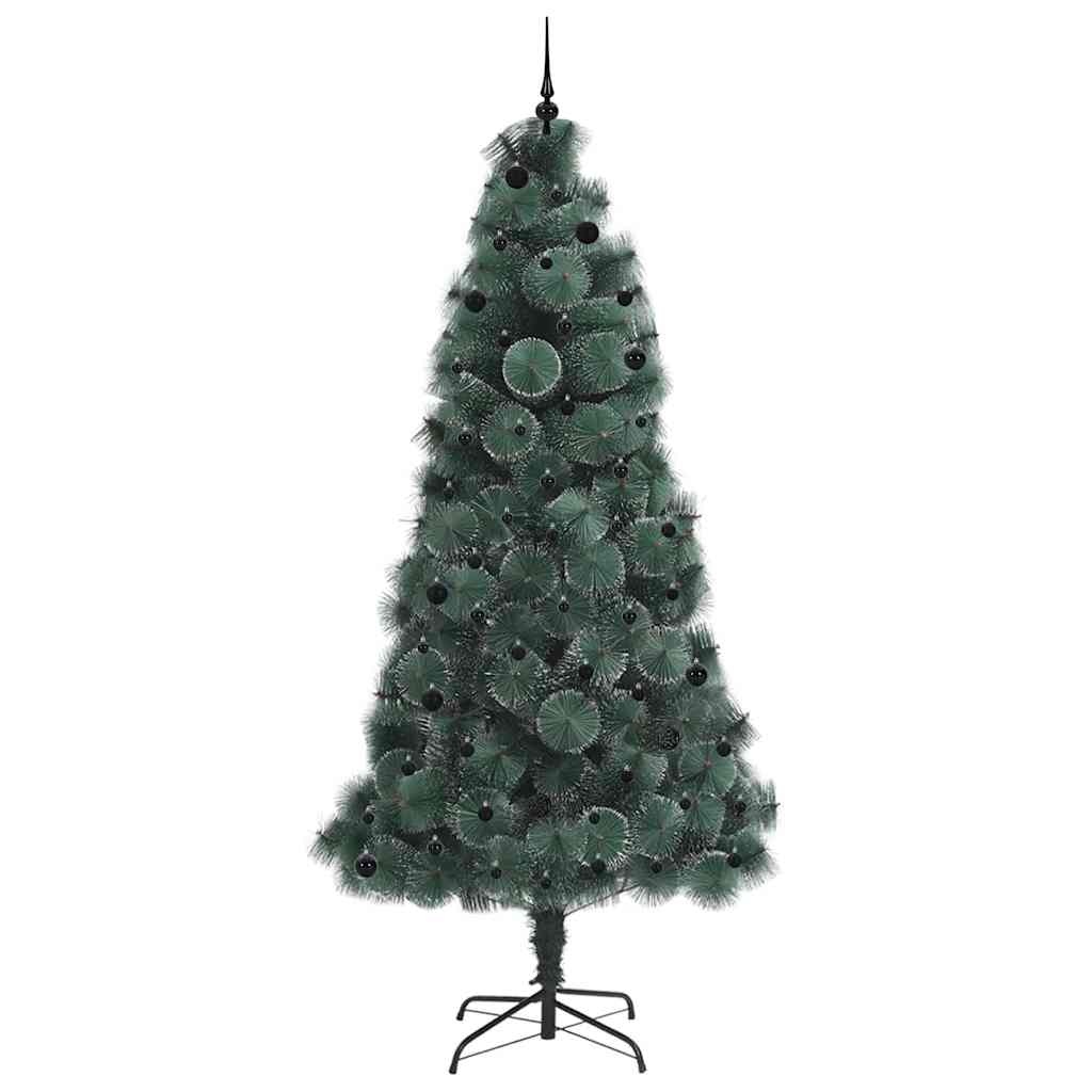 Konstgjord förbelyst julgran med bollsats Grön 240 cm PET