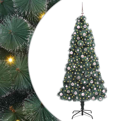 Konstgjord förbelyst julgran med bollsats Grön 240 cm PET
