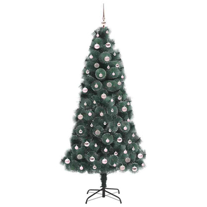 Konstgjord förbelyst julgran med bollsats Grön 240 cm PET