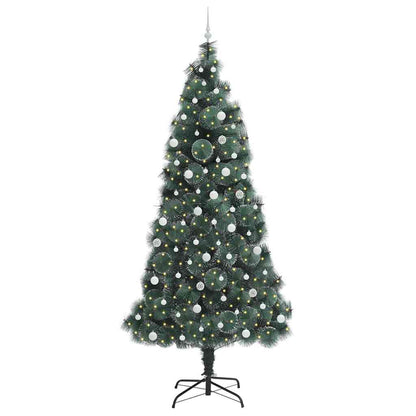 Konstgjord förbelyst julgran med bollsats Grön 240 cm PET