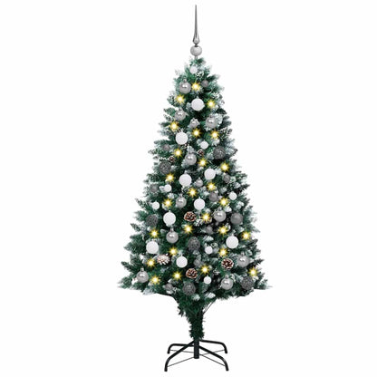 Konstgjord julgran Grön 180 cm PVC och Stål och Plast