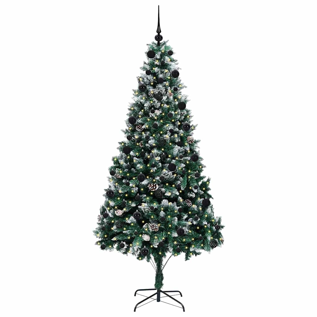 Konstgjord julgran Grön 210 cm PVC och Stål och Plast