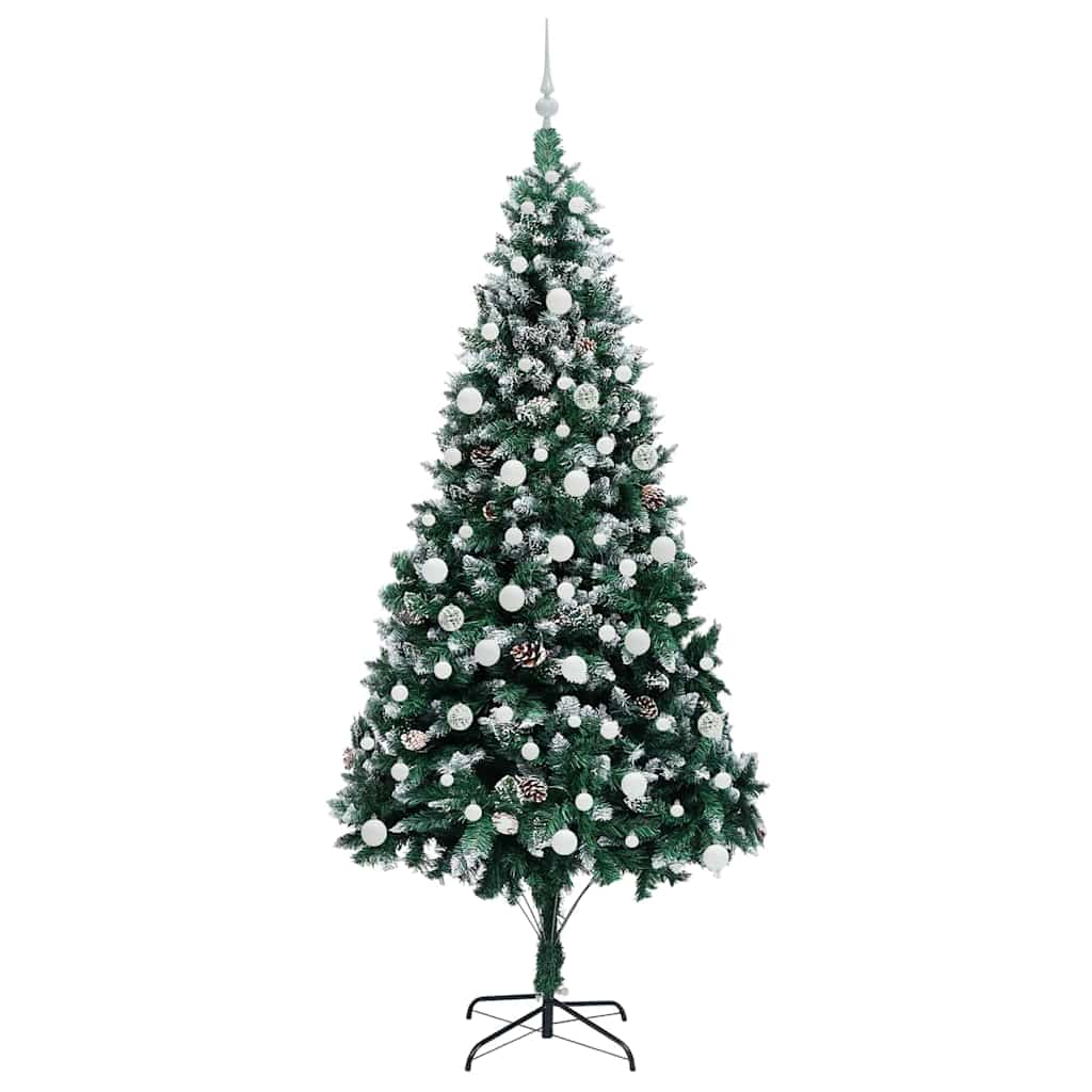 Konstgjord julgran Grön 210 cm PVC och Stål och Plast