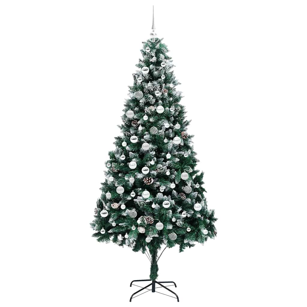 Konstgjord julgran Grön 210 cm PVC och Stål och Plast