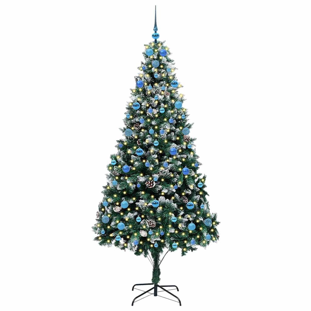 Konstgjord julgran Grön 210 cm PVC och Stål och Plast