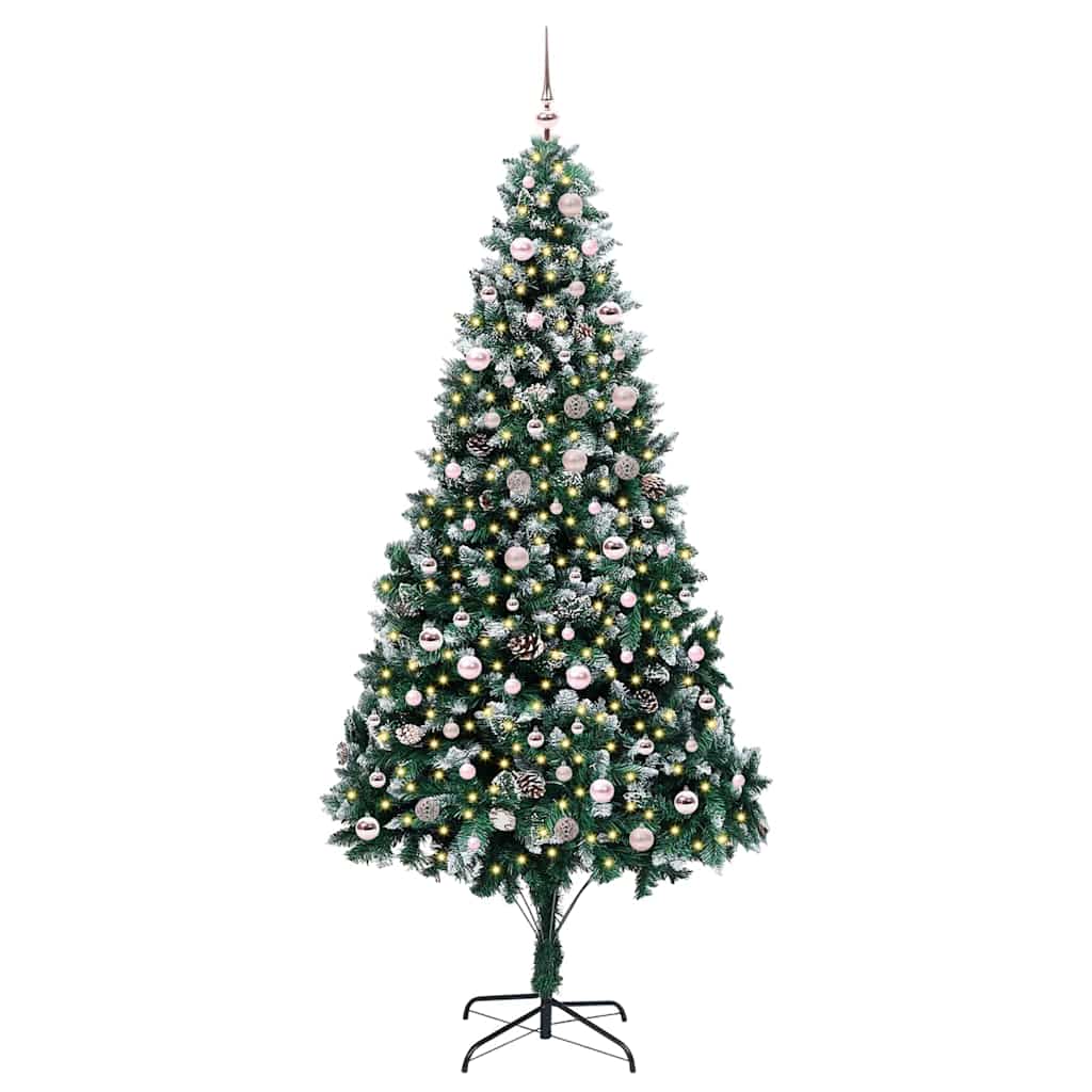 Konstgjord julgran Grön 240 cm PVC och Stål och Plast