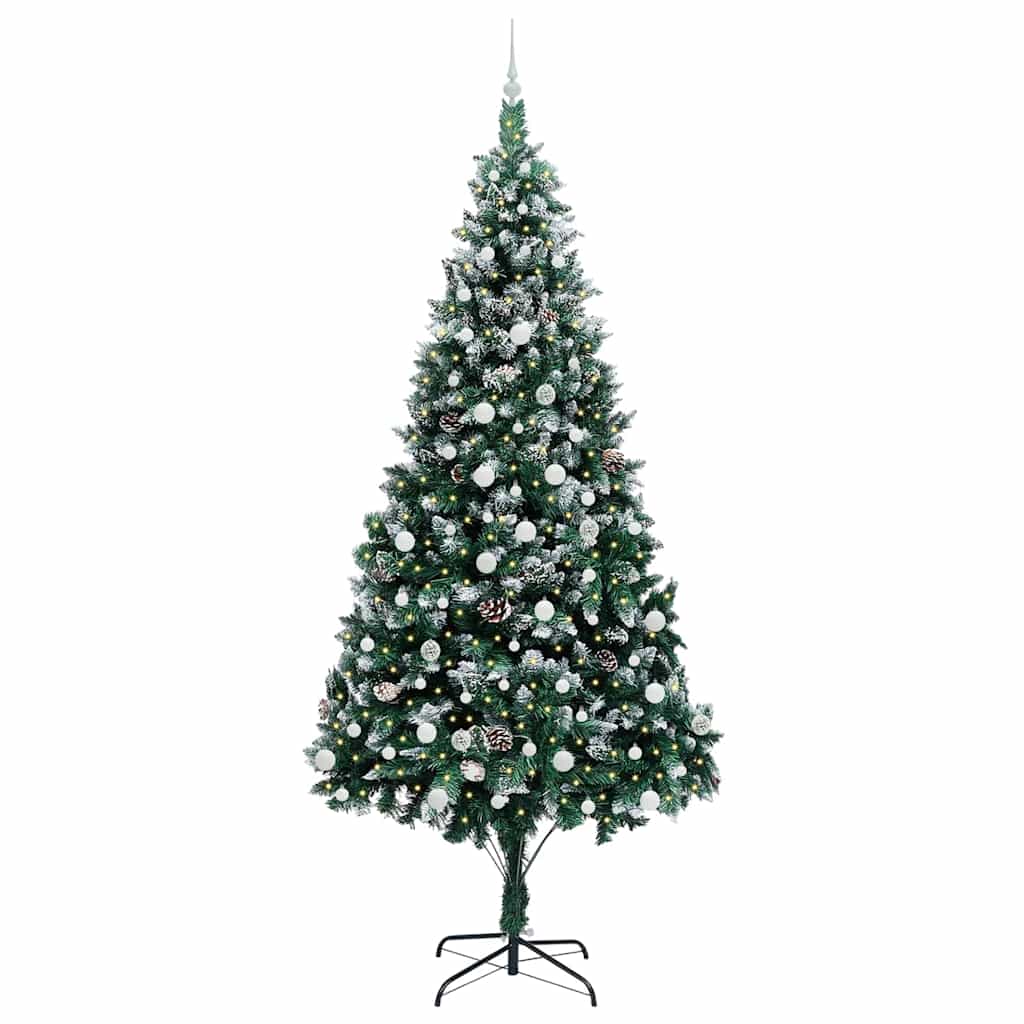 Konstgjord julgran Grön 240 cm PVC och Stål och Plast