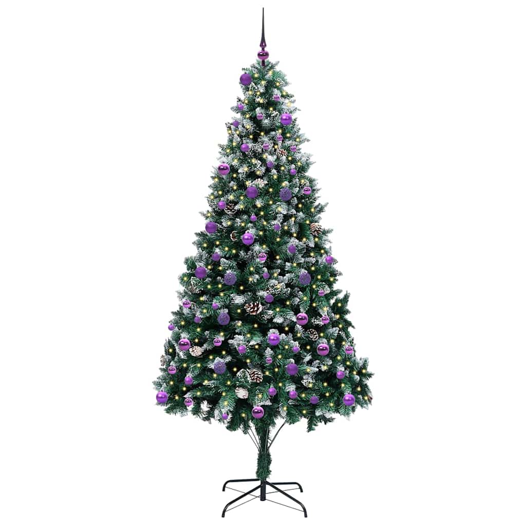 Konstgjord julgran Grön 240 cm PVC och Stål och Plast