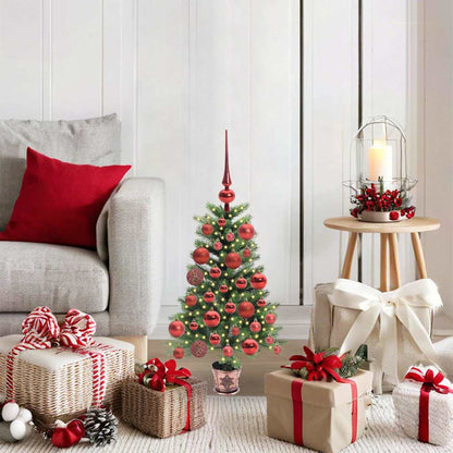 Julgran med 150 LED-lampor med stativ Grön 65 cm PE