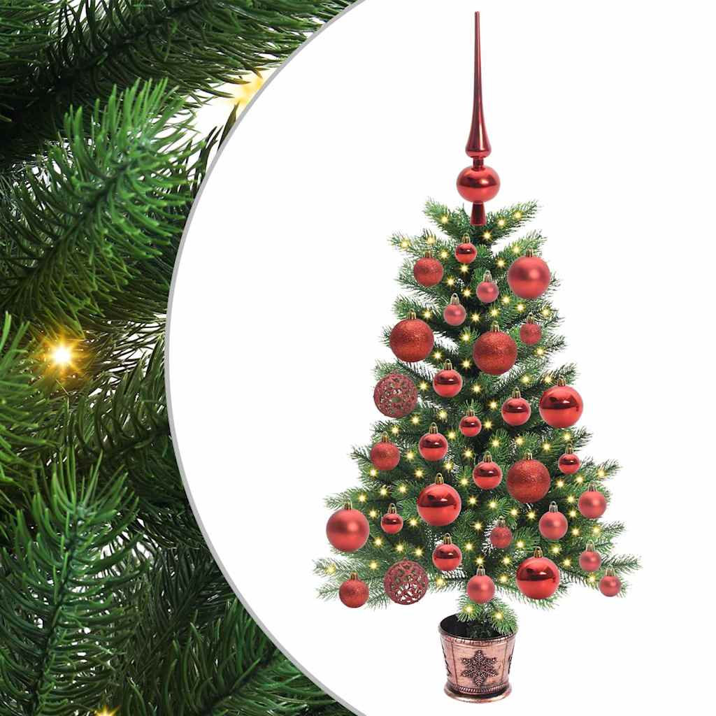 Julgran med 150 LED-lampor med stativ Grön 65 cm PE