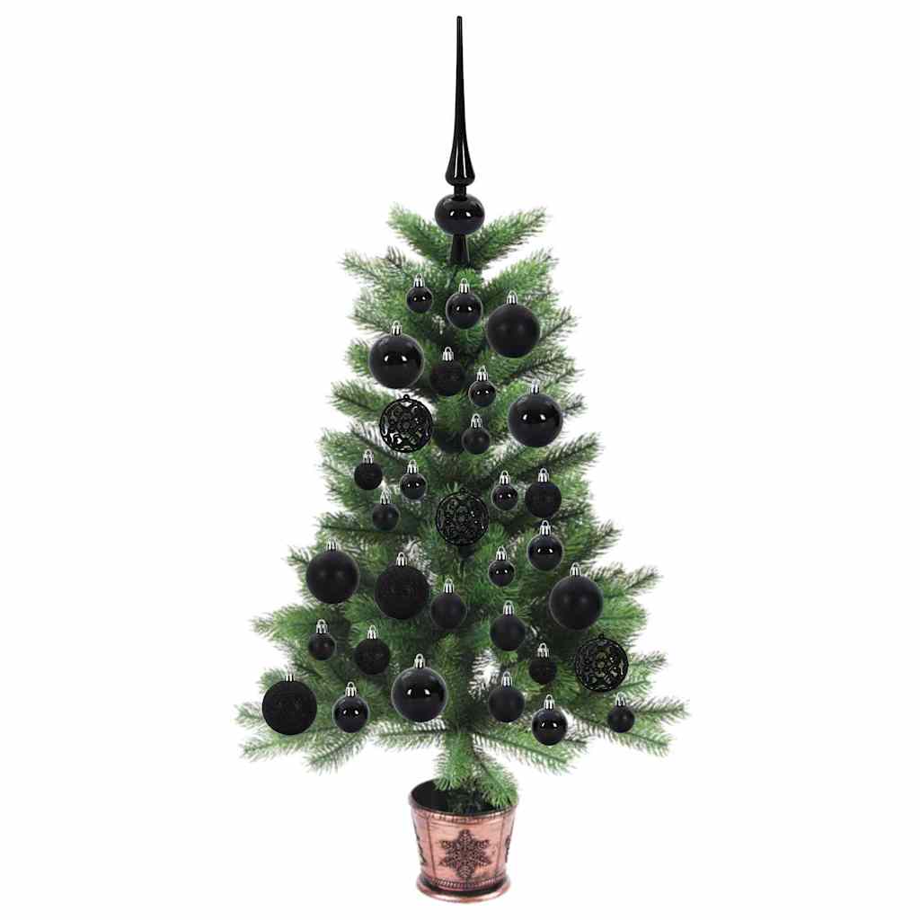 Julgran med 150 LED-lampor med stativ Grön 65 cm PE