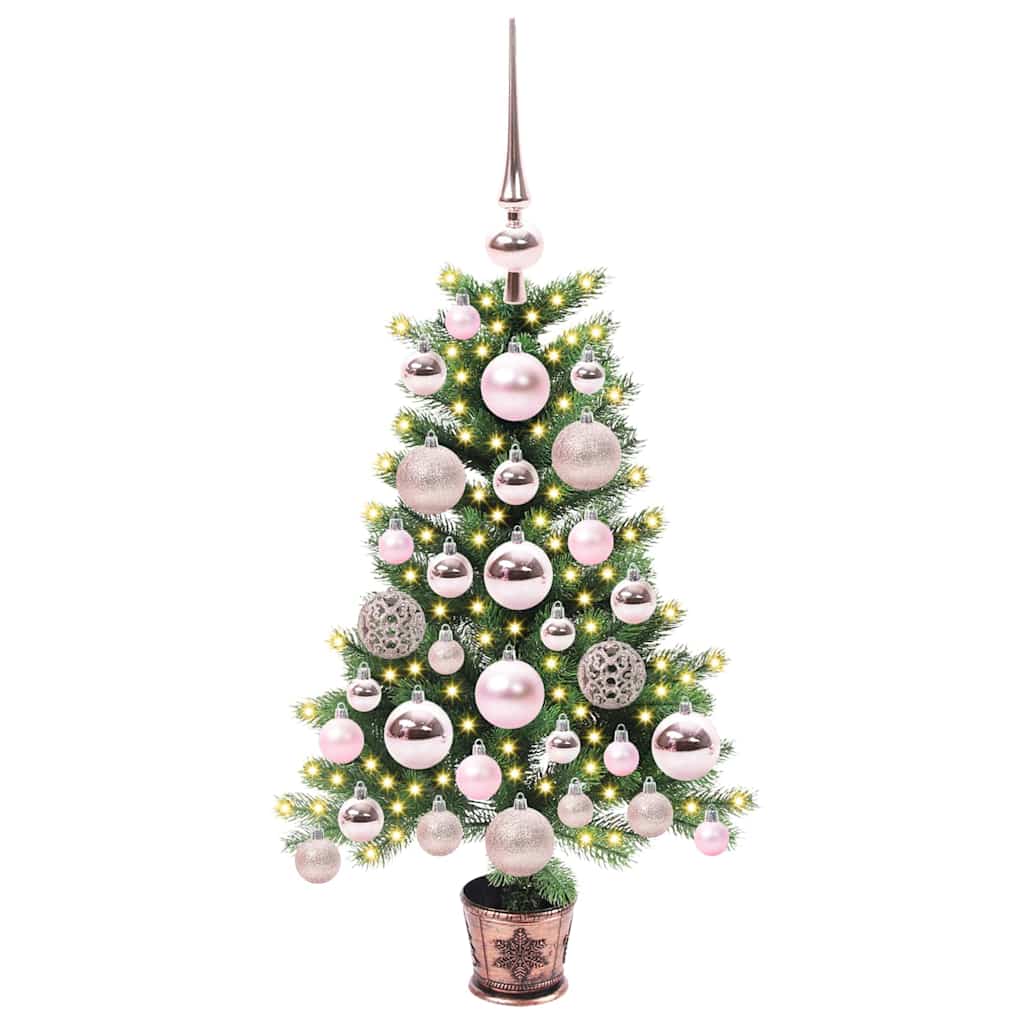 Julgran med 150 LED-lampor med stativ Grön 65 cm PE
