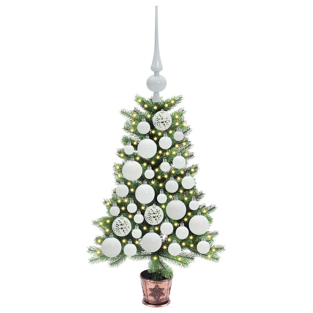 Julgran med 150 LED-lampor med stativ Grön 65 cm PE