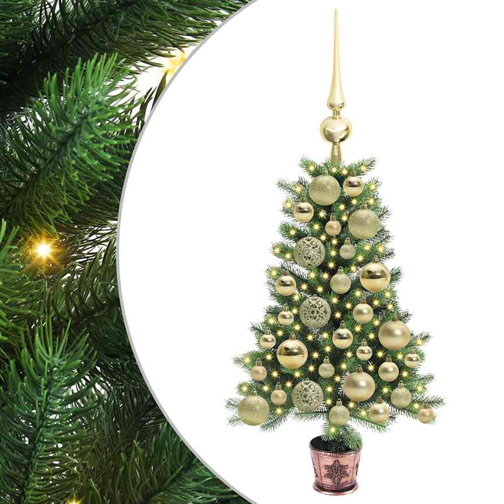 Julgran med 150 LED-lampor med stativ Grön 65 cm PE