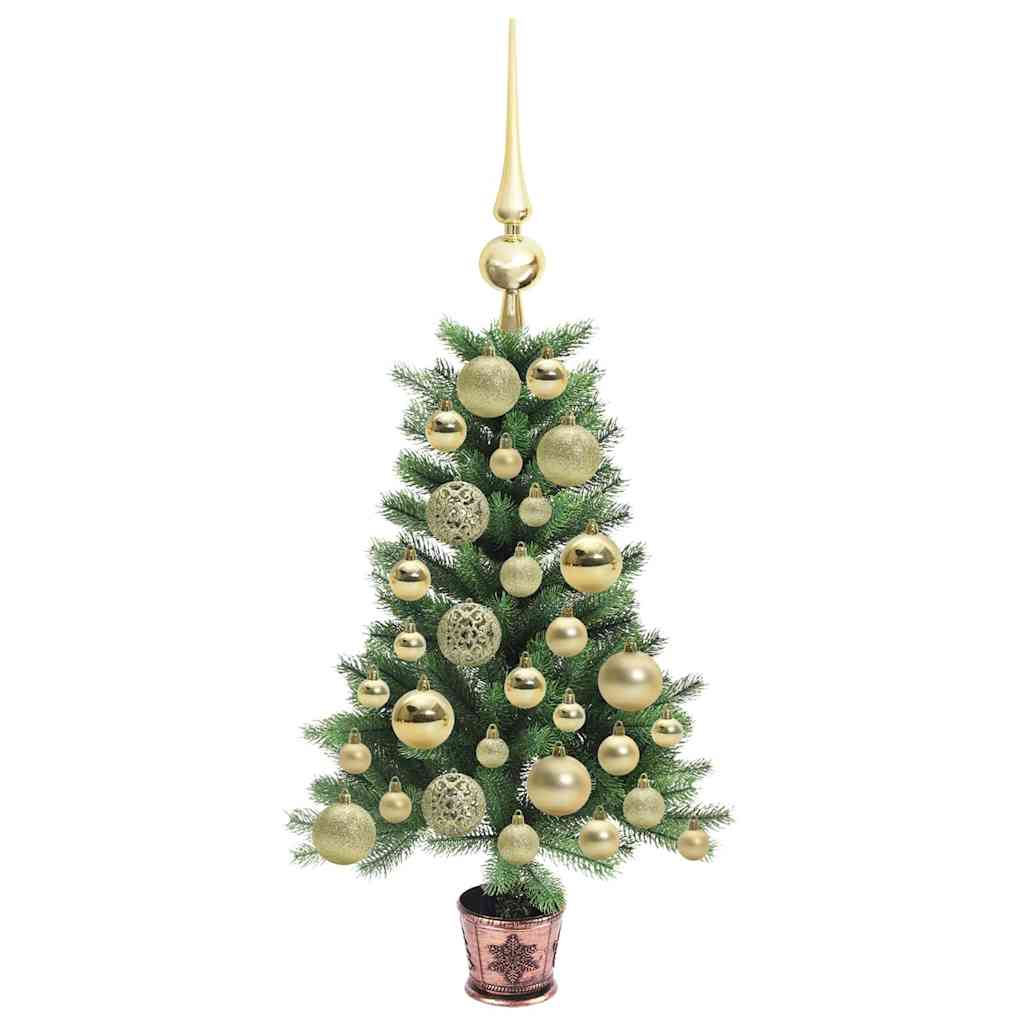 Julgran med 150 LED-lampor med stativ Grön 65 cm PE