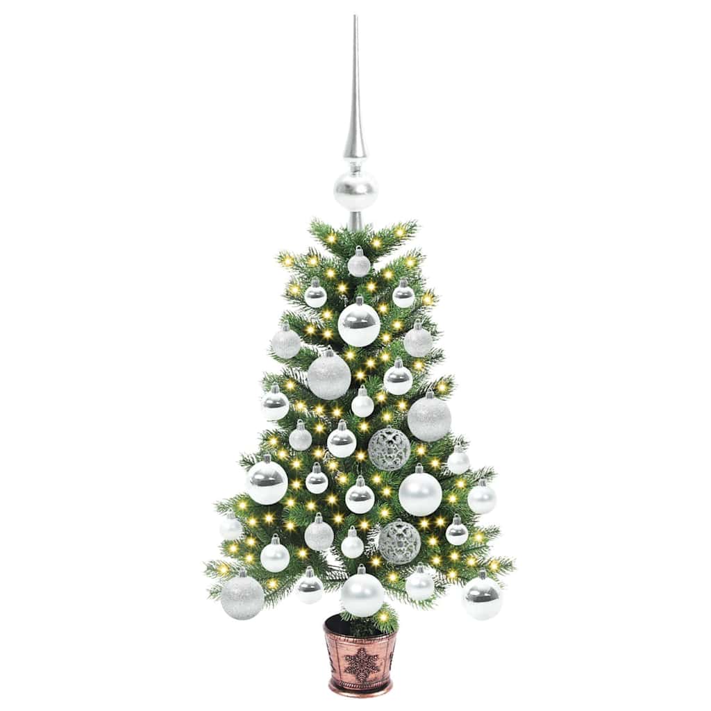 Julgran med 150 LED-lampor med stativ Grön 65 cm PE