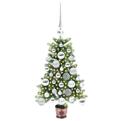 Julgran med 150 LED-lampor med stativ Grön 65 cm PE