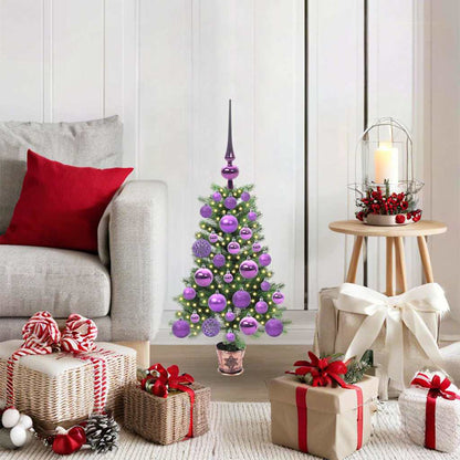 Julgran med 150 LED-lampor med stativ Grön 65 cm PE