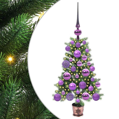 Julgran med 150 LED-lampor med stativ Grön 65 cm PE