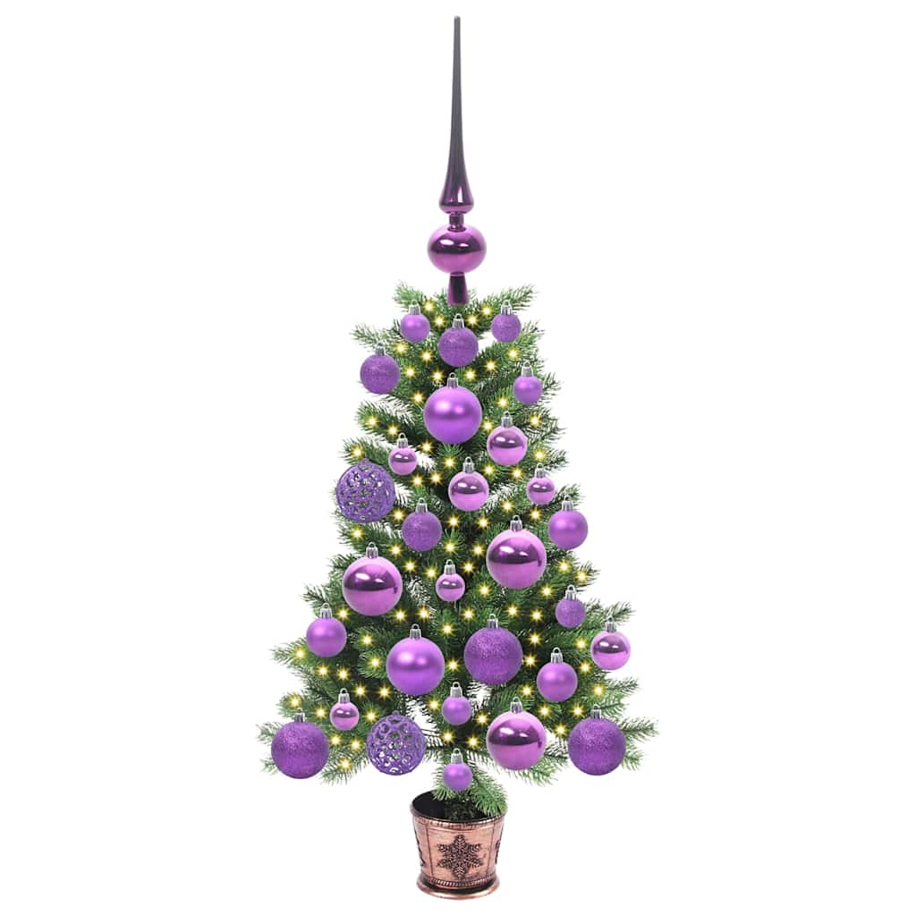 Julgran med 150 LED-lampor med stativ Grön 65 cm PE