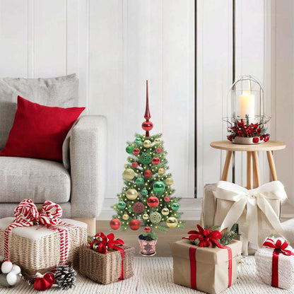 Julgran med 150 LED-lampor med stativ Grön 65 cm PE