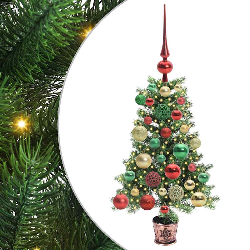 Julgran med 150 LED-lampor med stativ Grön 65 cm PE