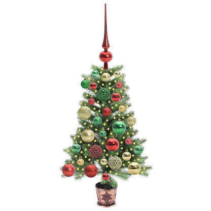 Julgran med 150 LED-lampor med stativ Grön 65 cm PE